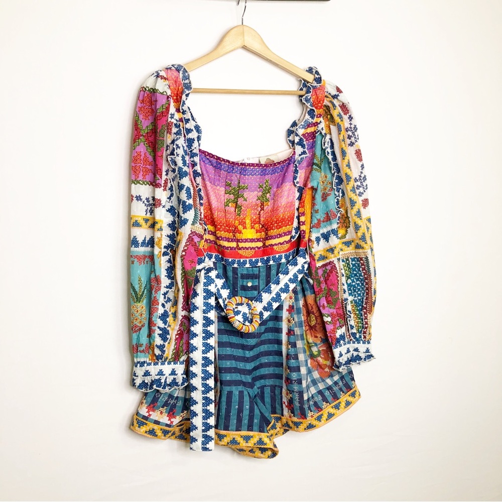 Farm Rio, some vibe floral color block romper - Picture 12 of 15